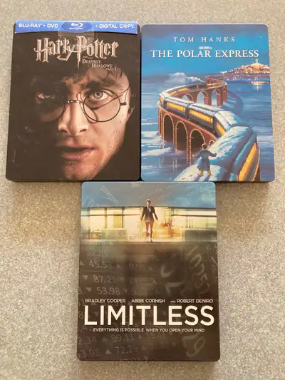 Bluray Steelbooks EUC Harry Potter The Polar Express Limitless 