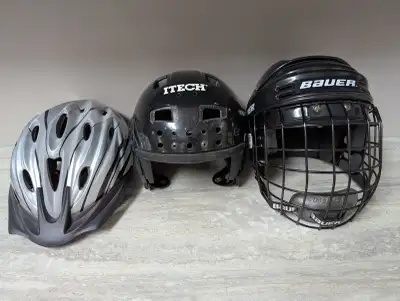 One (1) Lot - Bicycle Helmet & Hockey Helmets.  Hardly Used., View more