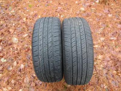 A PAIR OF 205/55/R16 TIRES FOR SALE. THREAD 9/32 LOTS OF LIFE LEFT IN THEM. PRICE IS 180 DOLLARS. TE...
