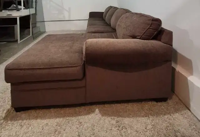 FREE DELIVERY Brown 4 Seater Sectional / L Shape Sofa / Couch in Couches & Futons in Vancouver - Image 7