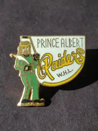 WHL Prince Albert Raiders 1985 old logo lapel pin