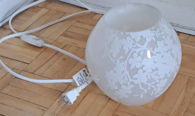 IKEA Glass Lamp in Indoor Lighting & Fans in Hamilton - Image 2