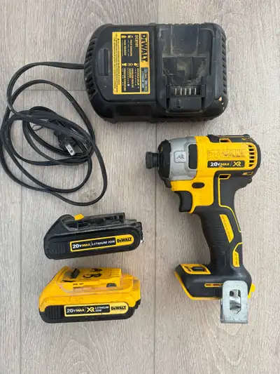 DeWalt 20V MAX XR Impact Driver – 2 Batteries + Charger, View more