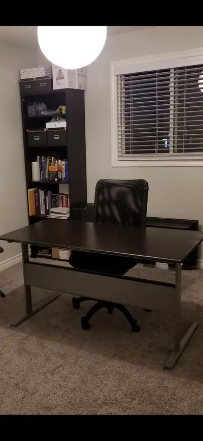 Perfect for a home office or study space. Sturdy desk and comfortable high back chair! From a pet fr...