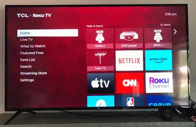 TCL 50S425 - 50" 4K UHD Class 4 Series LED Smart ROKU TV - HDR10 - Black Works perfect. Just 1 tiny...
