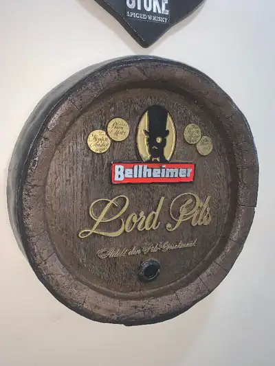 Vintage XL sized Bellheimer Lord Pils  Beer Bar Keg sign Mint, View more