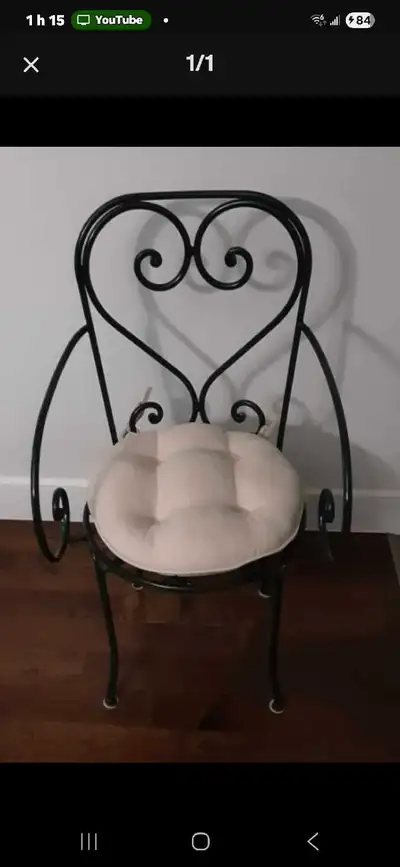 CHAISE DÉCORATIVE EN FER FORGÉ., View more