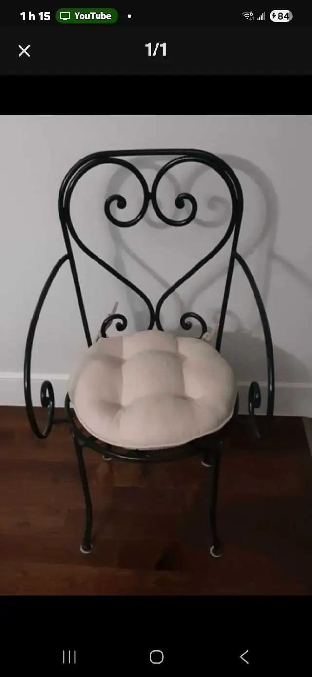 DECORATIVE WROUGHT IRON CHAIR.628643621299211226