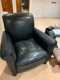 Gorgeous black soft leather armchair