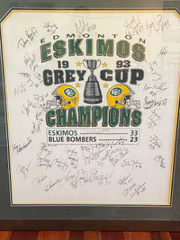 Edmonton Eskimos Signed Gray Cup Picture