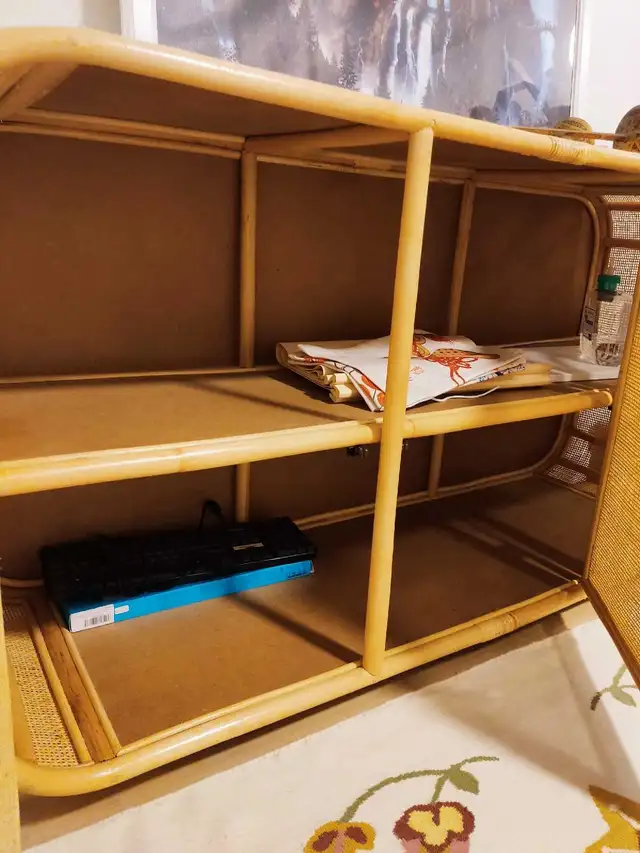 Rattan Wooden Sidboard Buffet Cabinet in Hutches & Display Cabinets in Edmonton - Image 4