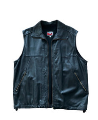 Canada Sportswear Zipped Motorcycle Leather Vest XL