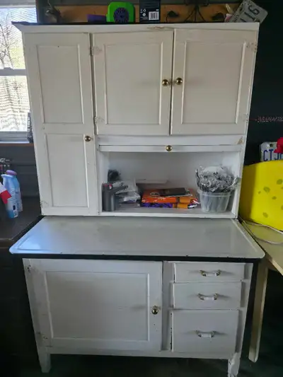 Antique White Hoosier Cabinet, View more