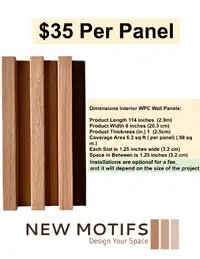 Interior Accent Panels WPC Light Brown Teak Wood Color