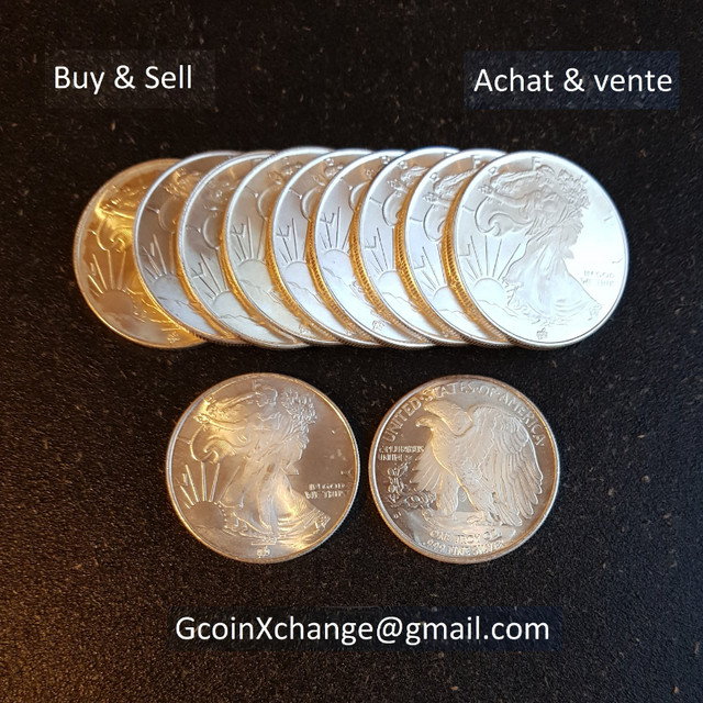 Pièces jetons lingots 1 oz argent Ag 999 pur fin bullion invest dans Art et objets de collection  à Ville de Montréal