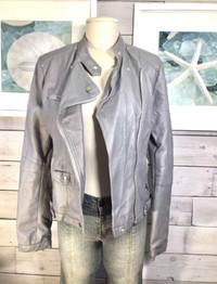 New crinkle faux leather moto jacket - aa42