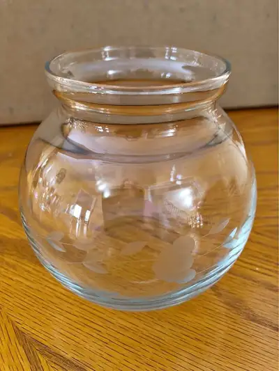 Vintage Etched Crystal Vase-4” high-$10 cash Porch pickup Oshawa, View more