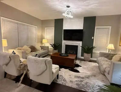 4 bedrooms, 3.5 bathrooms, 1 full kitchen and 3 living area with huge backyard for rent.