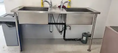 Large Stainless Steel Commercial Grade Dual Sink, View more