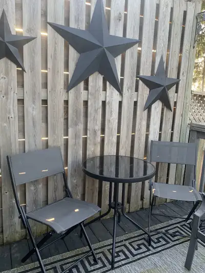 New Patio Bistro Set ( Chairs never Used), View more