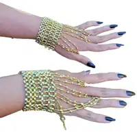 Gold tone stretchy wrist or arm sparkly bead jewelry NEW