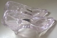 Oneida Crystal Cinderella Glass Slipper Shoe Ring Box/Cake Toppe