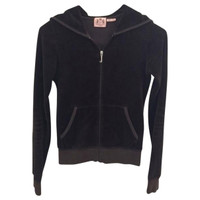 Juicy Couture Size Small Velour Black Hoodie