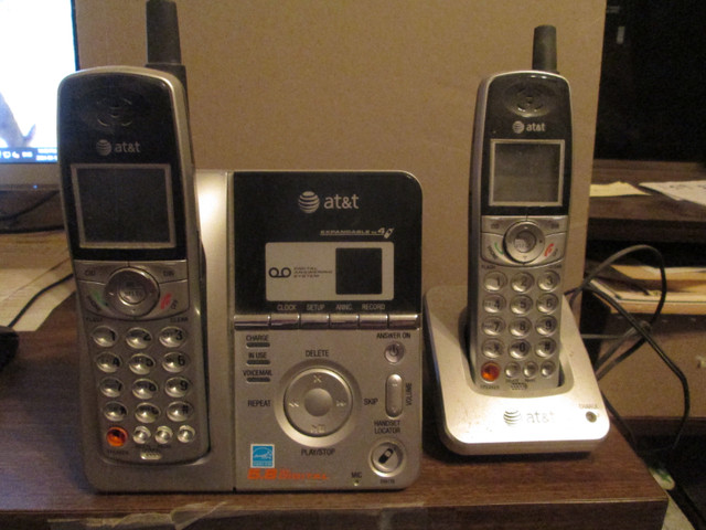 pair of AT&T phones with charging station in Home Phones & Answering Machines in Peterborough
