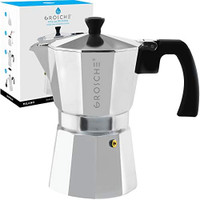 Stovetop Espresso Coffee Maker (Silver, 6 cup) - Brand New