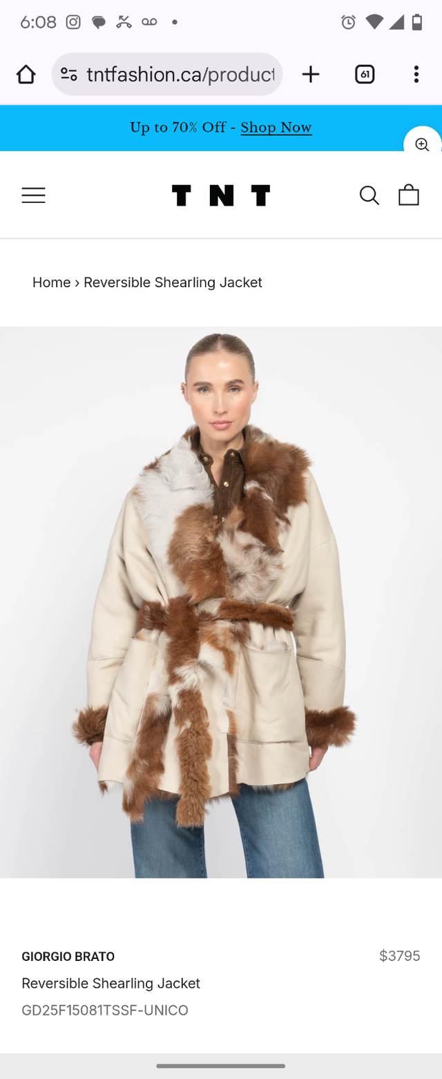 Georgio Brato shearling reversible genuine leather jacket IT40 in Women's - Tops & Outerwear in City of Toronto - Image 5