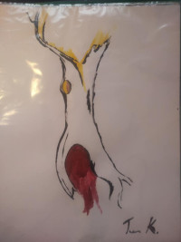 Painting of Burning tree called VooDoo