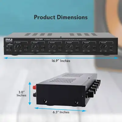 PYLE PSLSW6, 6 Channel Speaker Selector Switch - Multi Zone A B Speaker Condition - New(open box) PY...