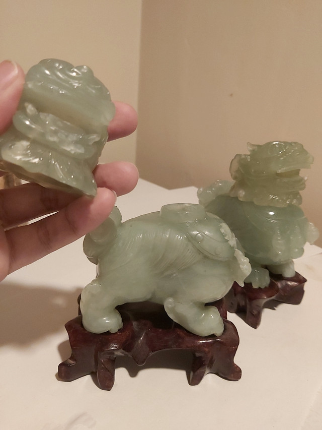 Antique Jade foo dog censors  in Arts & Collectibles in Kingston - Image 3