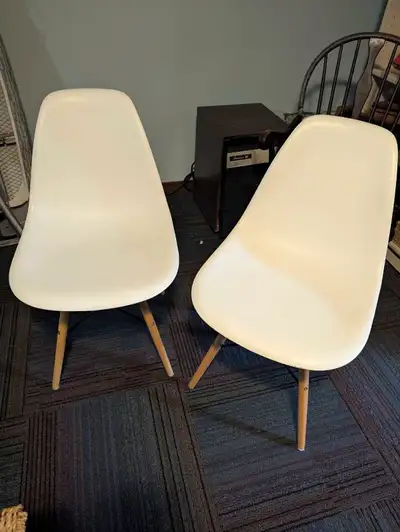 2 White Dining Chairs , View more