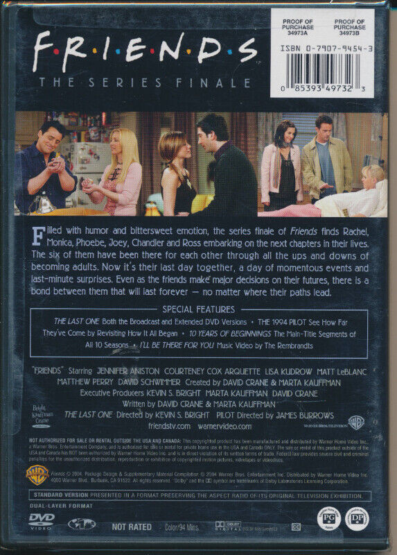 Friends Finale Aniston-Cox-Kudrow-LeBlanc-Perry-Schwimmer-2004 in CDs, DVDs & Blu-ray in City of Toronto - Image 4