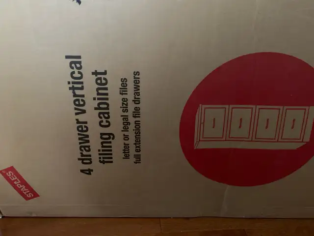 Staples 4 Drawer Vertical Filing Cabinet New In Box. Selling les64523621254787120