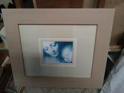 PICTURE OF MOTHER AND BABY IN PINKISH FRAME, View more