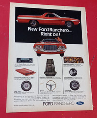 VINTAGE 1972 FORD RANCHERO PICKUP ORIGINAL TRUCK AD - ANNONCE