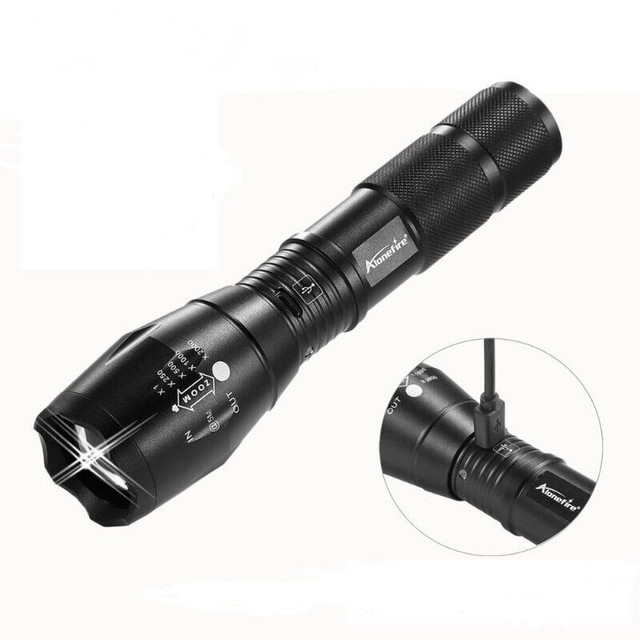 AloneFire G700-U Portable USB Rechargeable LED Flashlight in General Electronics in Mississauga / Peel Region - Image 3