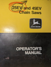 John Deere 25EV and 45V Chainsaw Operators Manual 