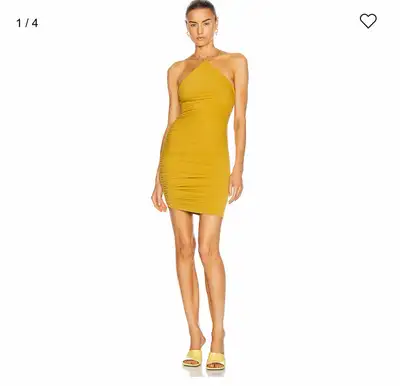 Song of Style Yellow Halter Neck Ruched Mini Dress, View more