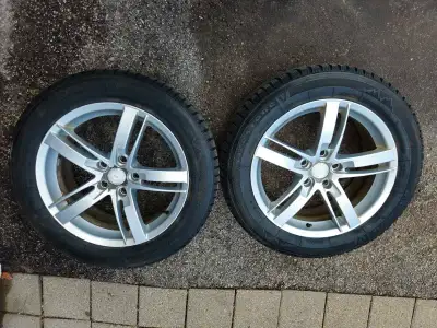 2 tires only. $150 for both. Thread is still good. Bolt pattern is 5x114.3 The clear coat is peeling...