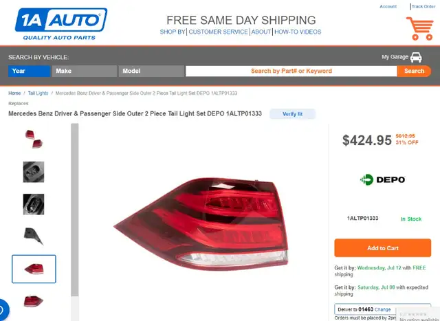 Tail Light Assembly - 2016-2018 Mercedes GLE350 in Other Parts & Accessories in Calgary - Image 6