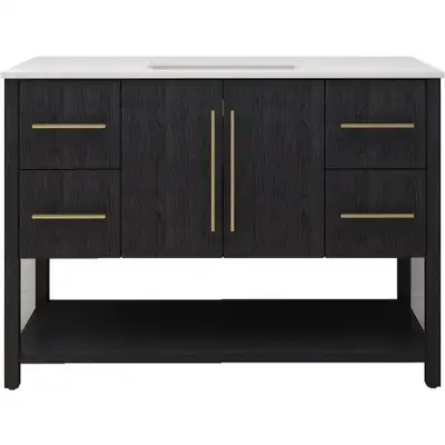48”W Bathroom Vanity With Engineered Top – BOXED NEW, View more