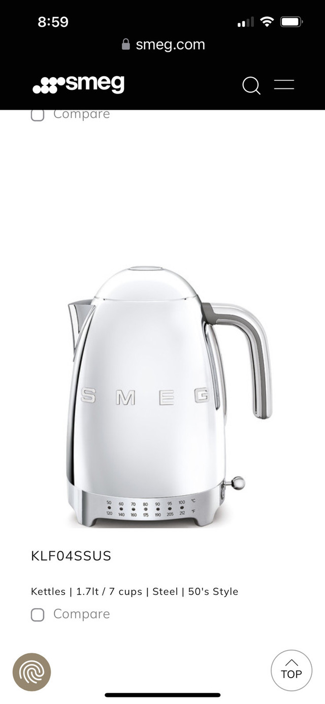 Brand New in Box Smeg VARIABLE Kettle in Chrome  in Other in La Ronge - Image 3