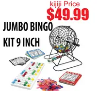 Jumbo Bingo Set  9 Inch Metal Cage with Calling Board