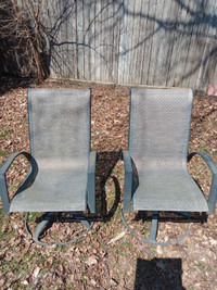 2 Metal Rockable Patio Chairs, Need To Be Painted