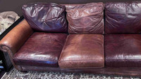 Authentic Leather Couch - Full of Character and Restorable