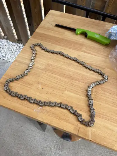Concrete chain saw chain Used to cut out two windows 4x4’ Bought with rental from rental company. Lo...