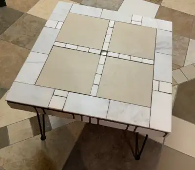 Natural stone top side/coffee/end table, View more